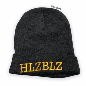 HLZBLZ HELLZ BELLZ Embroidered Gray Knit Beanie